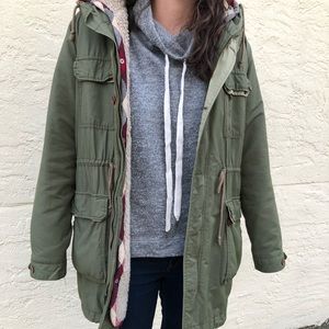 Olive green winter coat